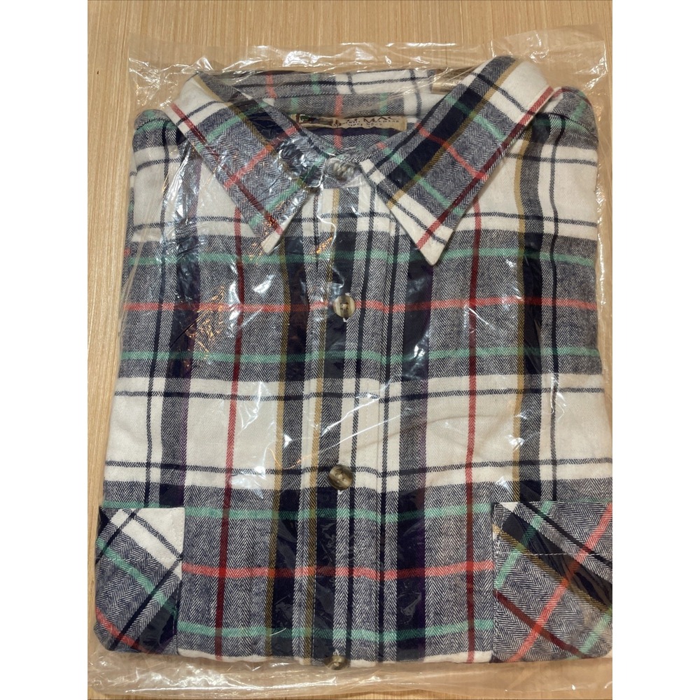 VTG New Big Mac Workwear Blue Flannel Plaid Men's 3XLT With Pockets‎